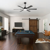 60-inch Ceiling Fan with Light and Remote, 6-Blade Reversible DC Motor, Dual-Finish Plywood Blades, 3-Color Temperature LED, 6" & 12" Downrods Included